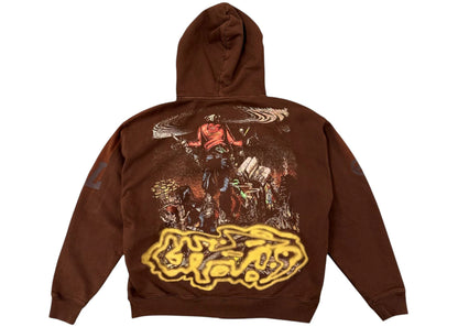 travis scott x ecko maintaining zip hoodie brown
