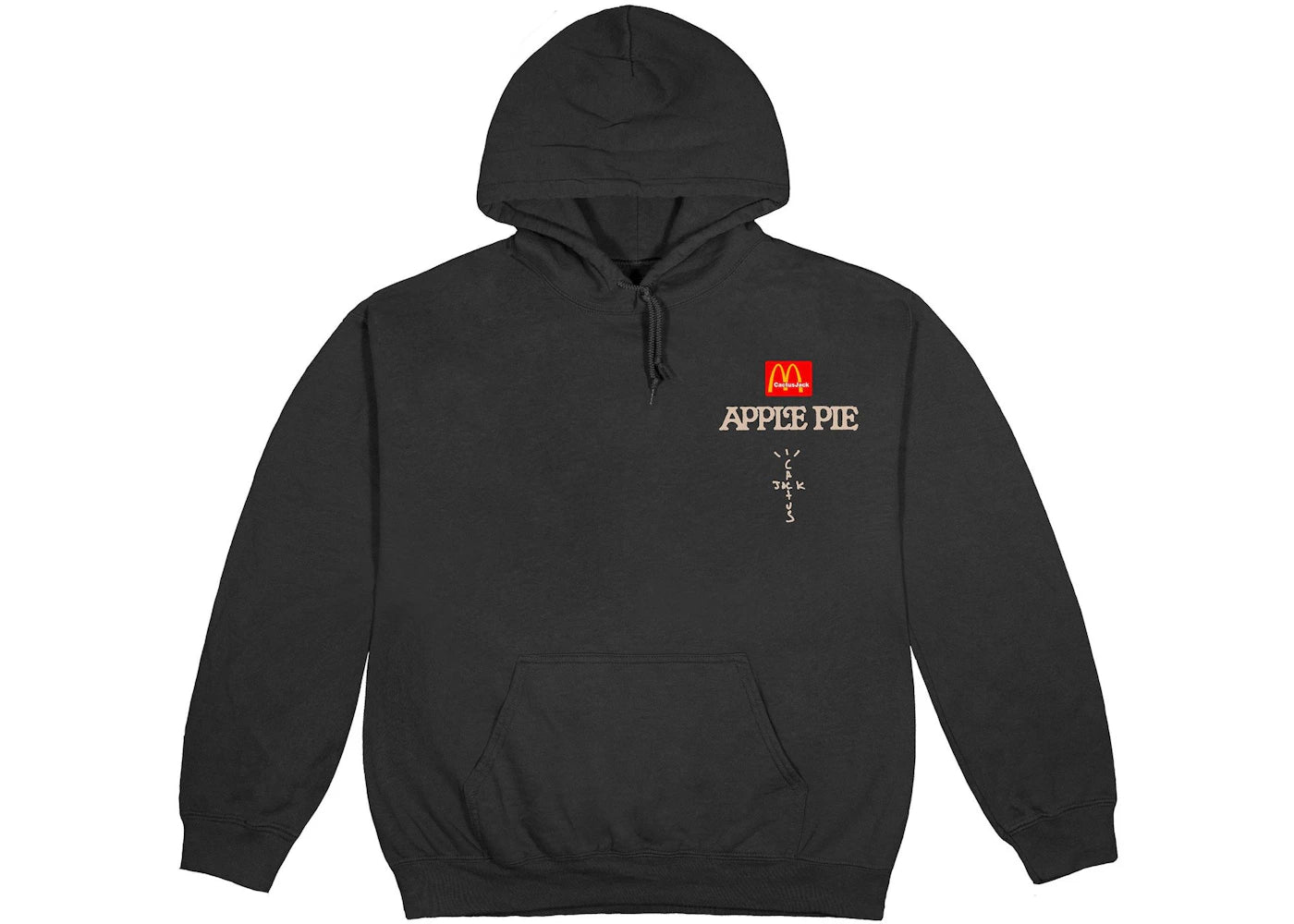 travis scott x mcdonald's apple pie hoodie washed black