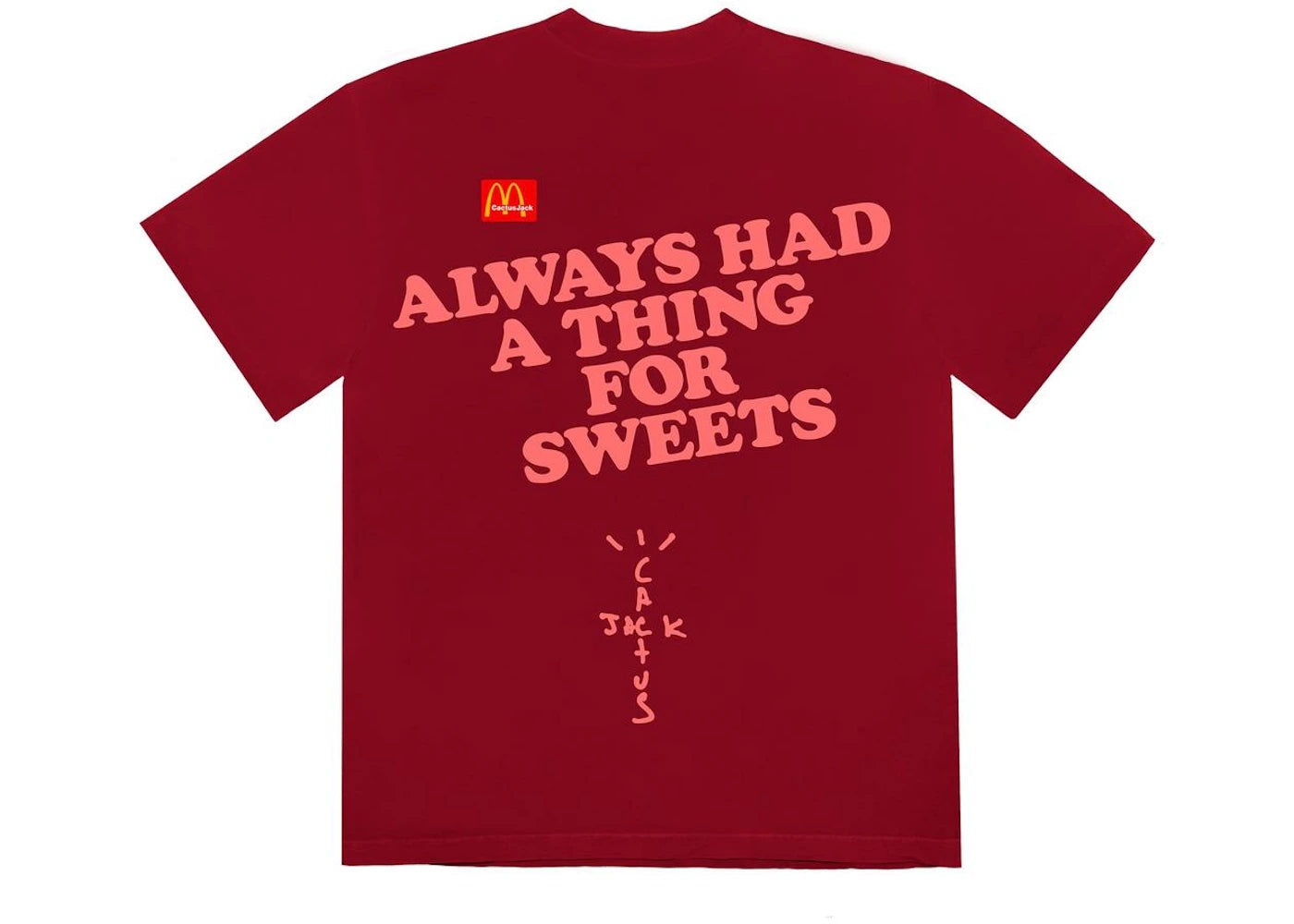 travis scott x mcdonald's apple pie t-shirt red