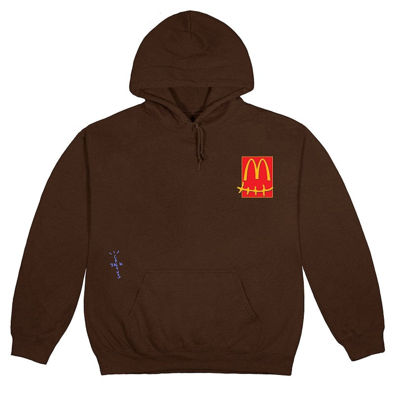 Travis Scott X Mcdonald'S Cactus Pack Sticker Hoodie Brown