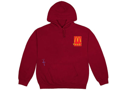 travis scott x mcdonald's live from utopia sticker hoodie burgundy