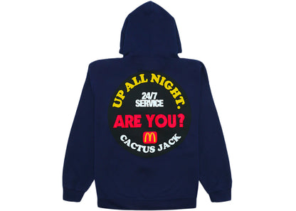 travis scott x mcdonald's up all night sticker hoodie navy