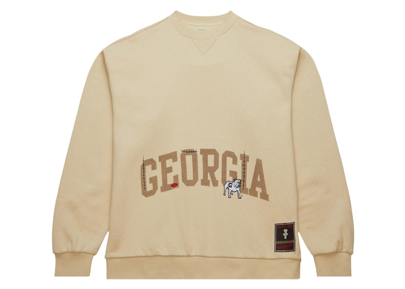 Travis Scott X Mitchell & Ness Georgia Bulldogs Pullover Sweatshirt Tan