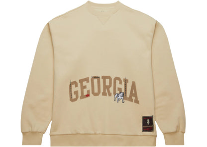 travis scott x mitchell & ness georgia bulldogs pullover sweatshirt tan