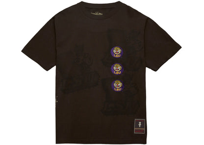 travis scott x mitchell & ness lsu tigers seal t-shirt brown