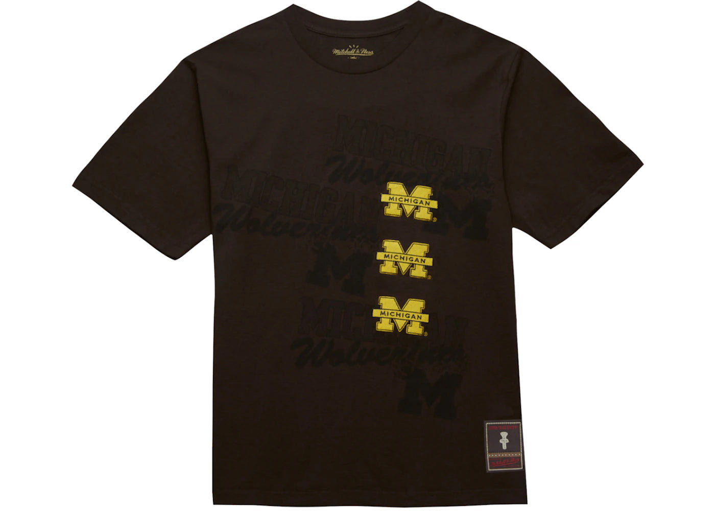 travis scott x mitchell & ness michigan wolverines seal t-shirt brown