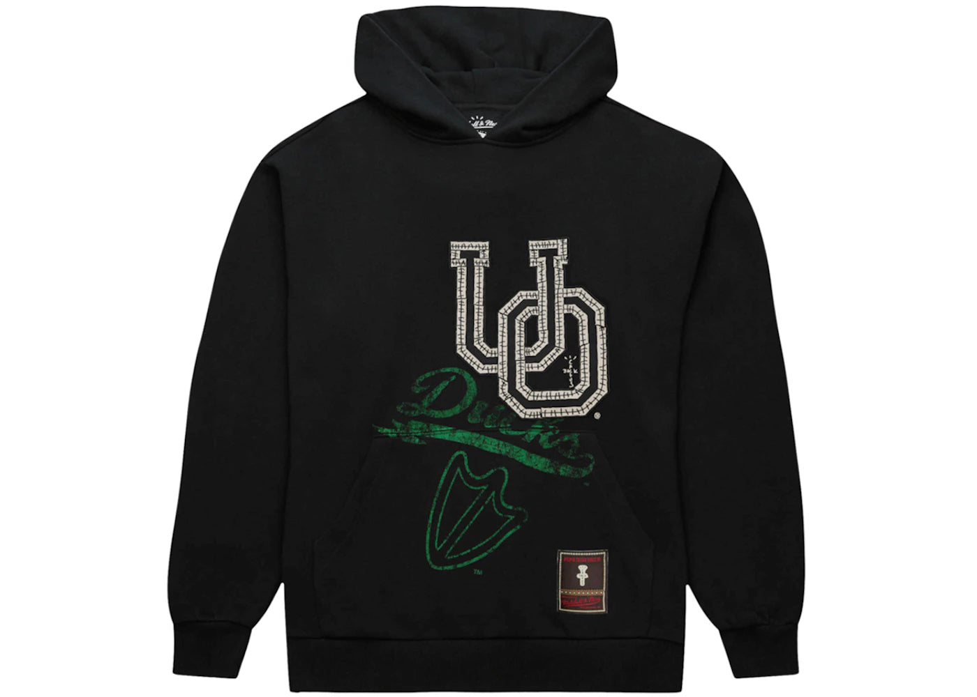 travis scott x mitchell & ness oregon ducks overlap pullover hoodie black
