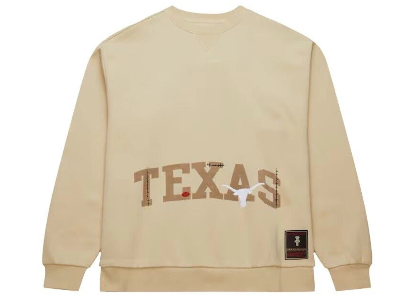 travis scott x mitchell & ness texas longhorns pullover sweatshirt tan