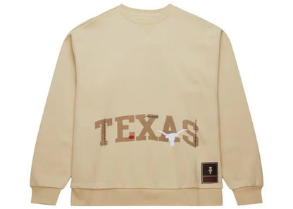 travis scott x mitchell & ness texas longhorns pullover sweatshirt tan