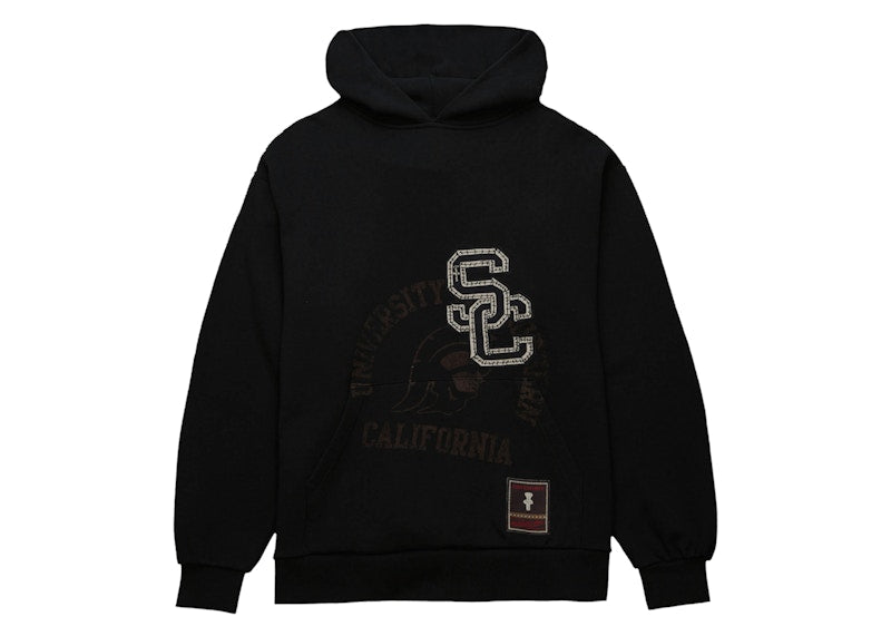 Travis Scott X Mitchell & Ness Usc Trojans Overlap Pullover Hoodie Black