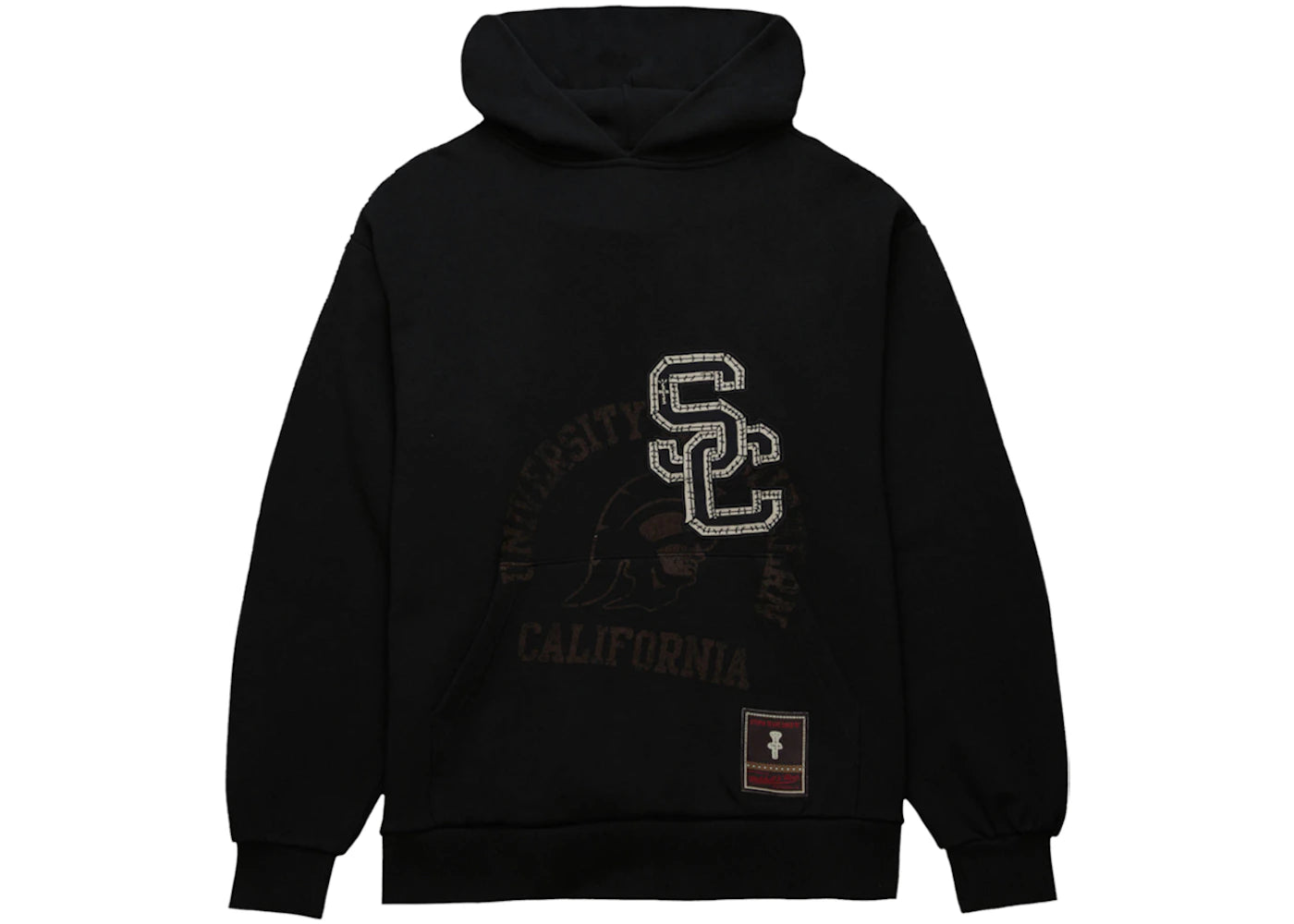 travis scott x mitchell & ness usc trojans overlap pullover hoodie black