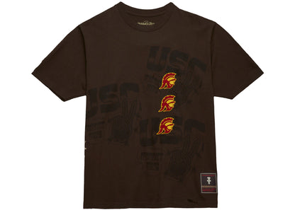 travis scott x mitchell & ness usc trojans seal t-shirt brown