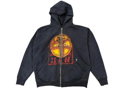 travis scott x wwe mankind zip hoodie black