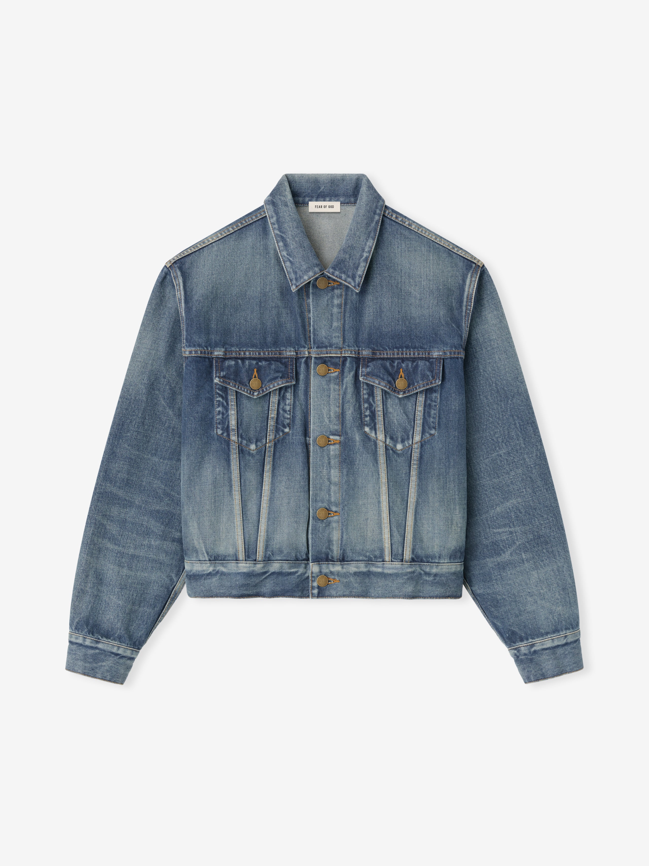 Essentials Denim Trucker Jacket Mid Indigo