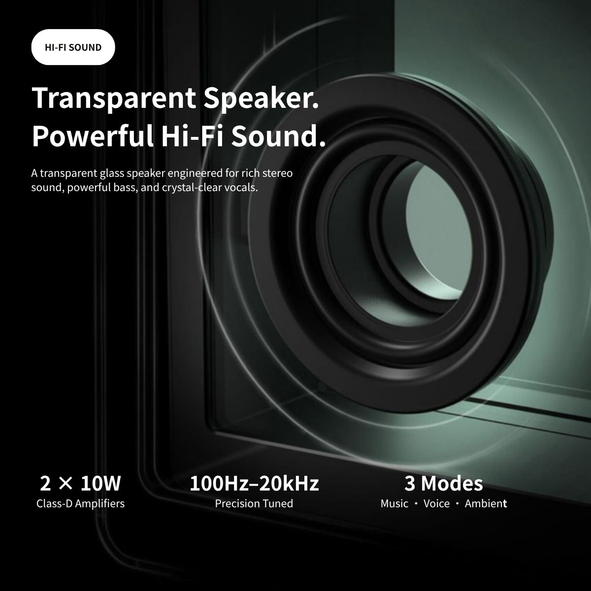MorningBlues Lyric SonicGlass A1 Transparent Speaker