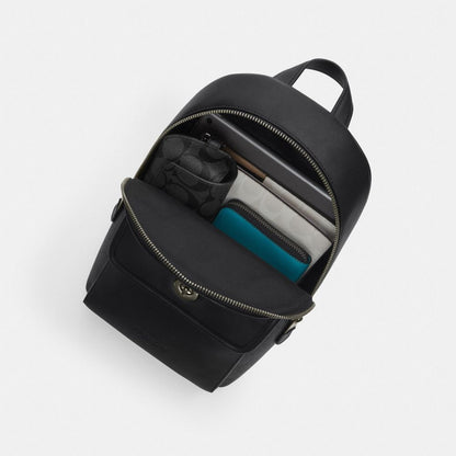 Coach Turnlock Sling Pack In Signature Canvas Gunmetal Charcoal Black