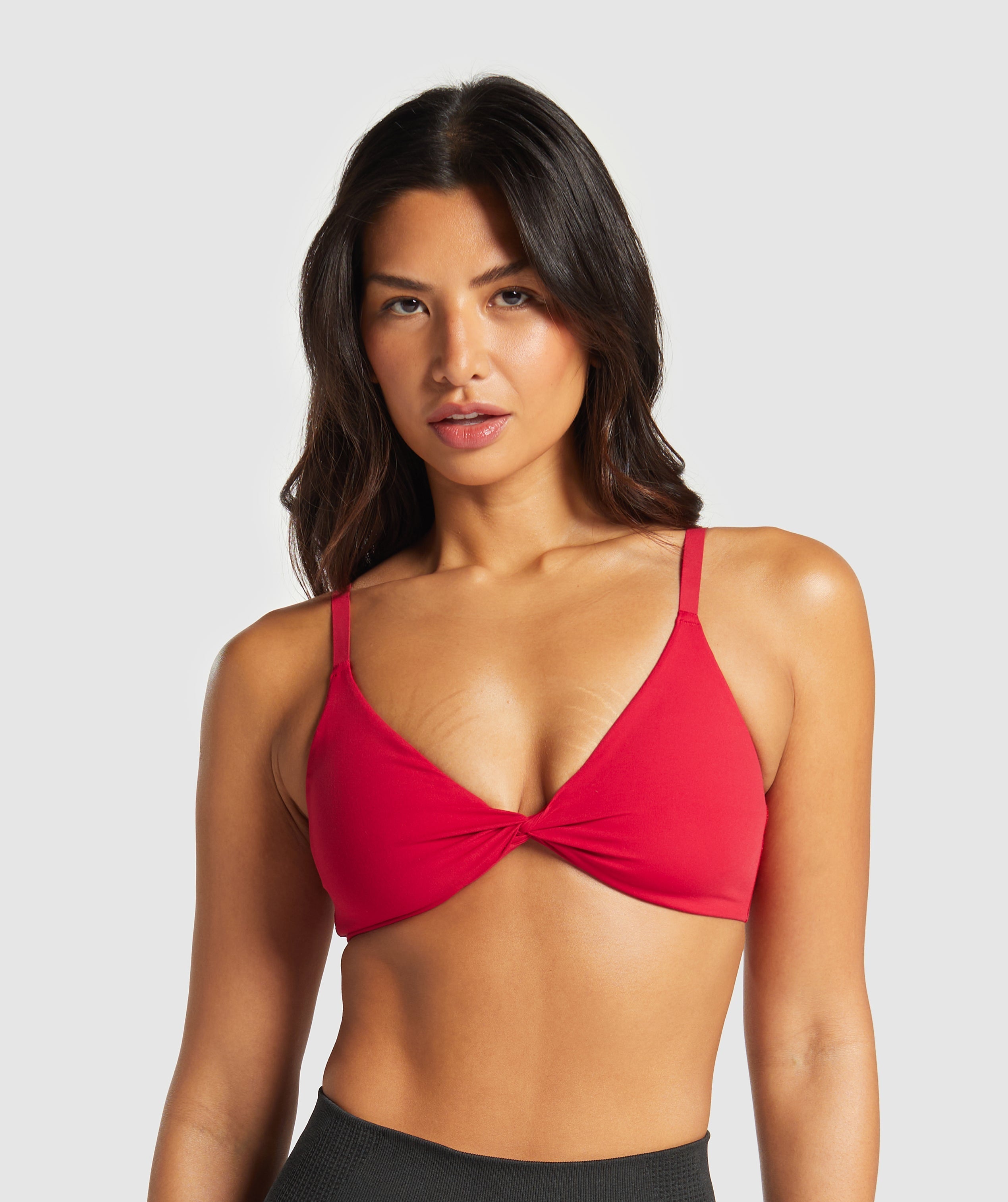 Women's Gymshark Twist Front Bralette Carmine Red