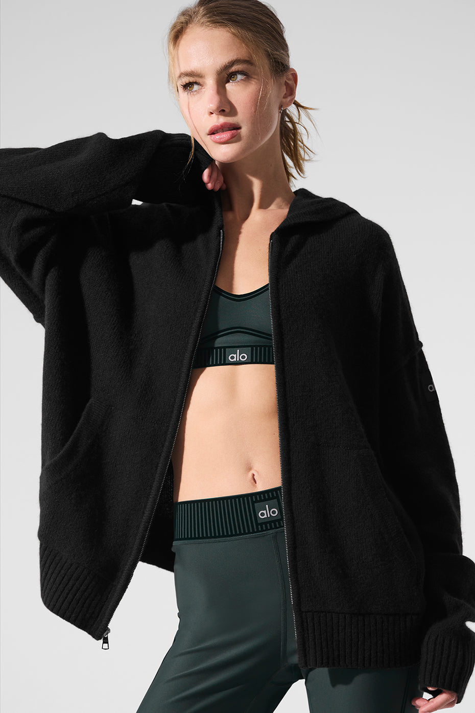 Alo Yoga Women'S Wool Cashmere New Class Full Zip Hoodie