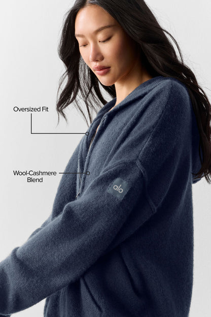 Alo Yoga Women'S Wool Cashmere New Class Full Zip Hoodie