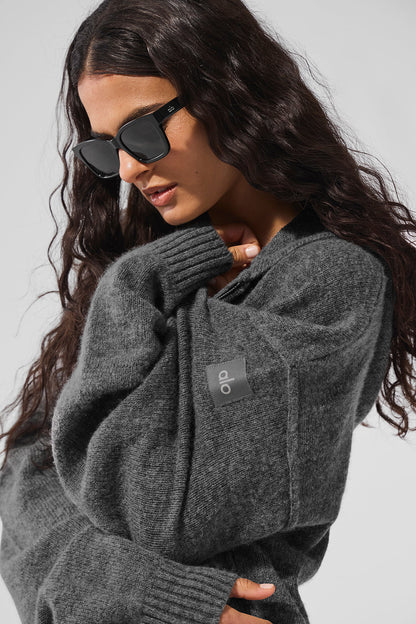 Alo Yoga Women'S Wool Cashmere New Class Full Zip Hoodie