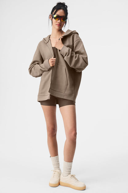 Alo Yoga Women'S Renown Heavy Weight Full Zip Hoodie