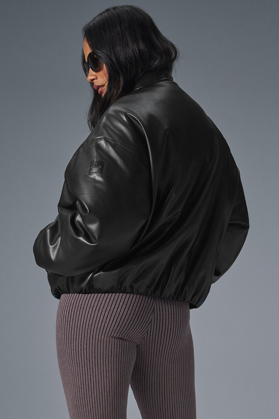 Alo Yoga Women'S Faux Leather Premier Bomber