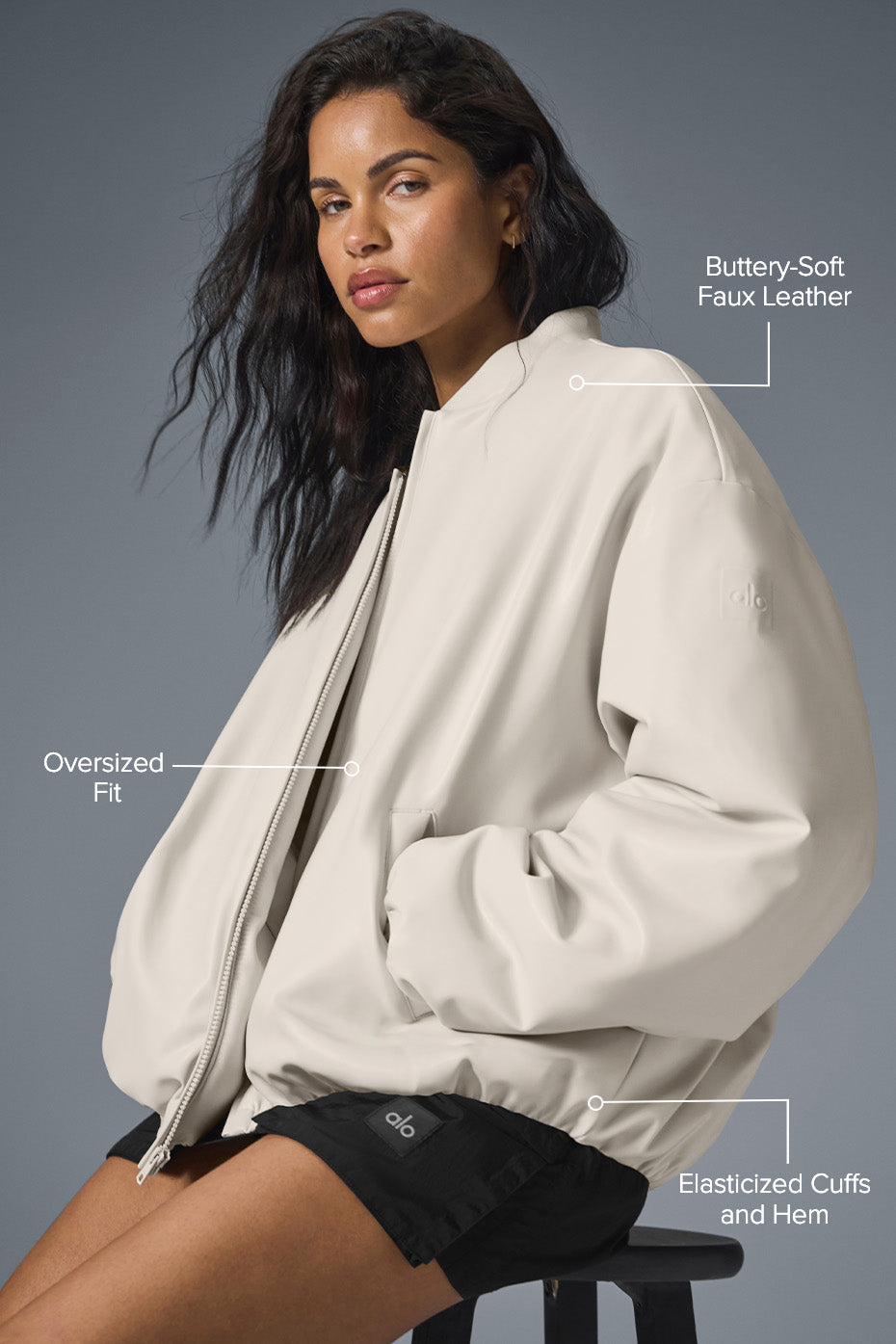Alo Yoga Faux Leather Premier Bomber