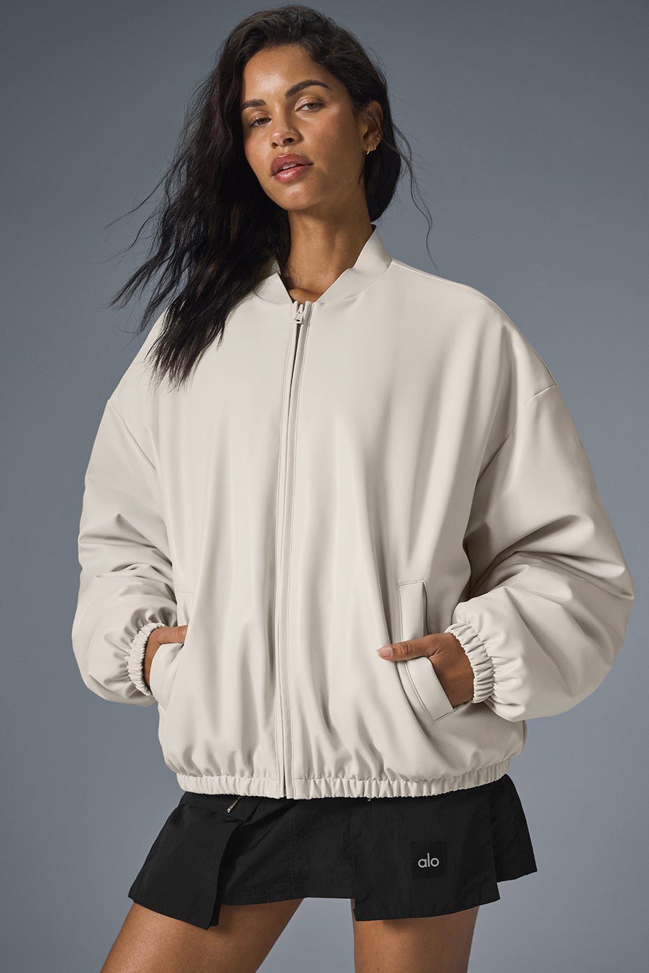 Alo Yoga Faux Leather Premier Bomber