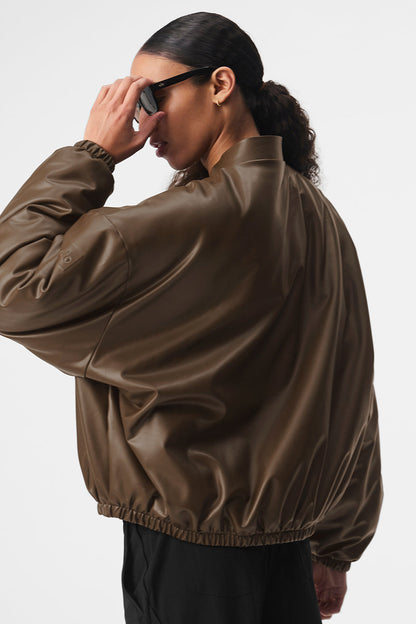 Alo Yoga Faux Leather Premier Bomber