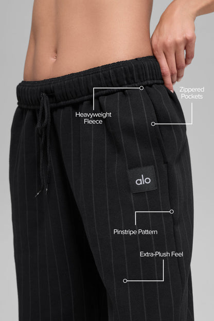 Alo Yoga Women'S Pinstripe Straight Leg Sweatpant