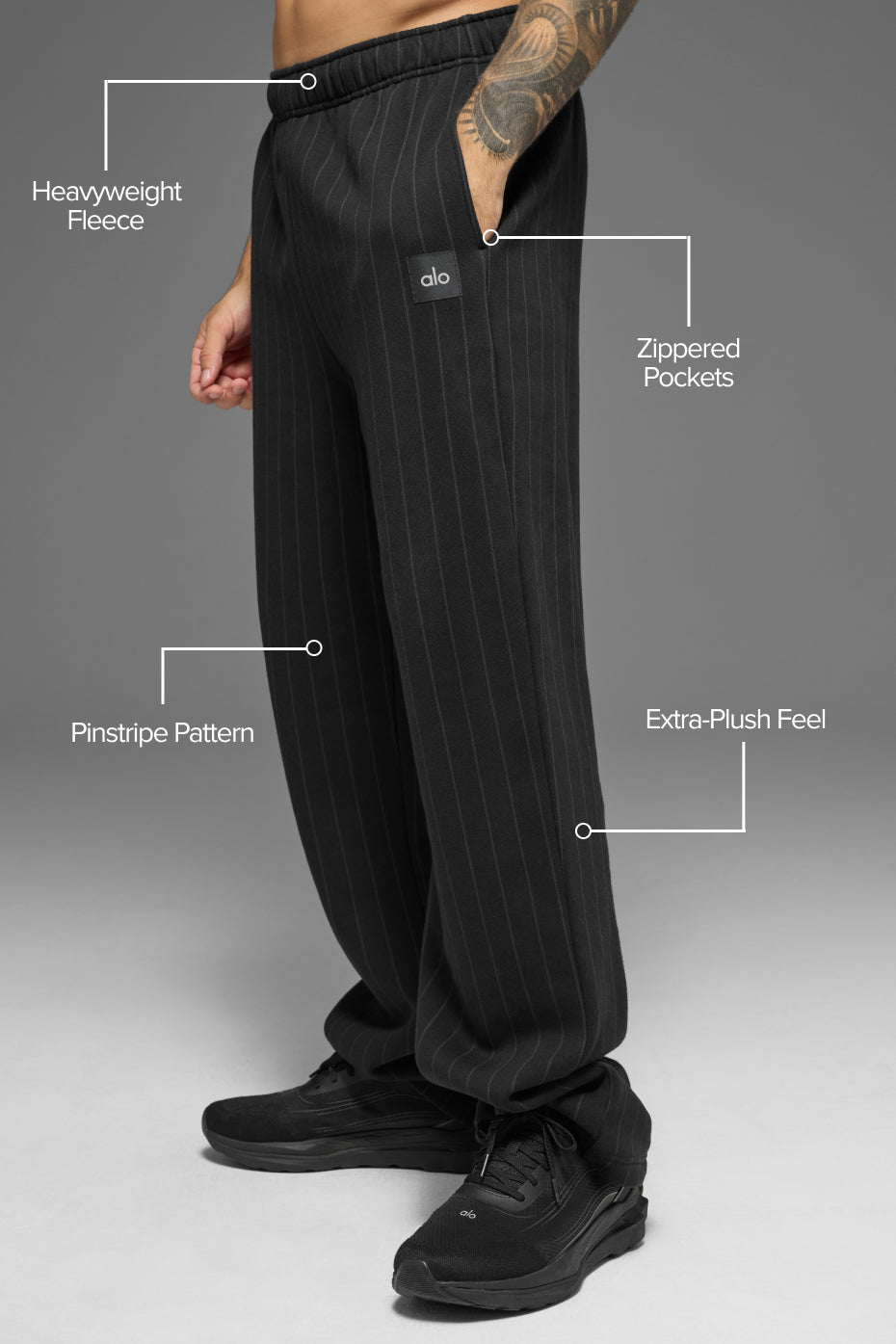 Alo Yoga Pinstripe Straight Leg Sweatpant
