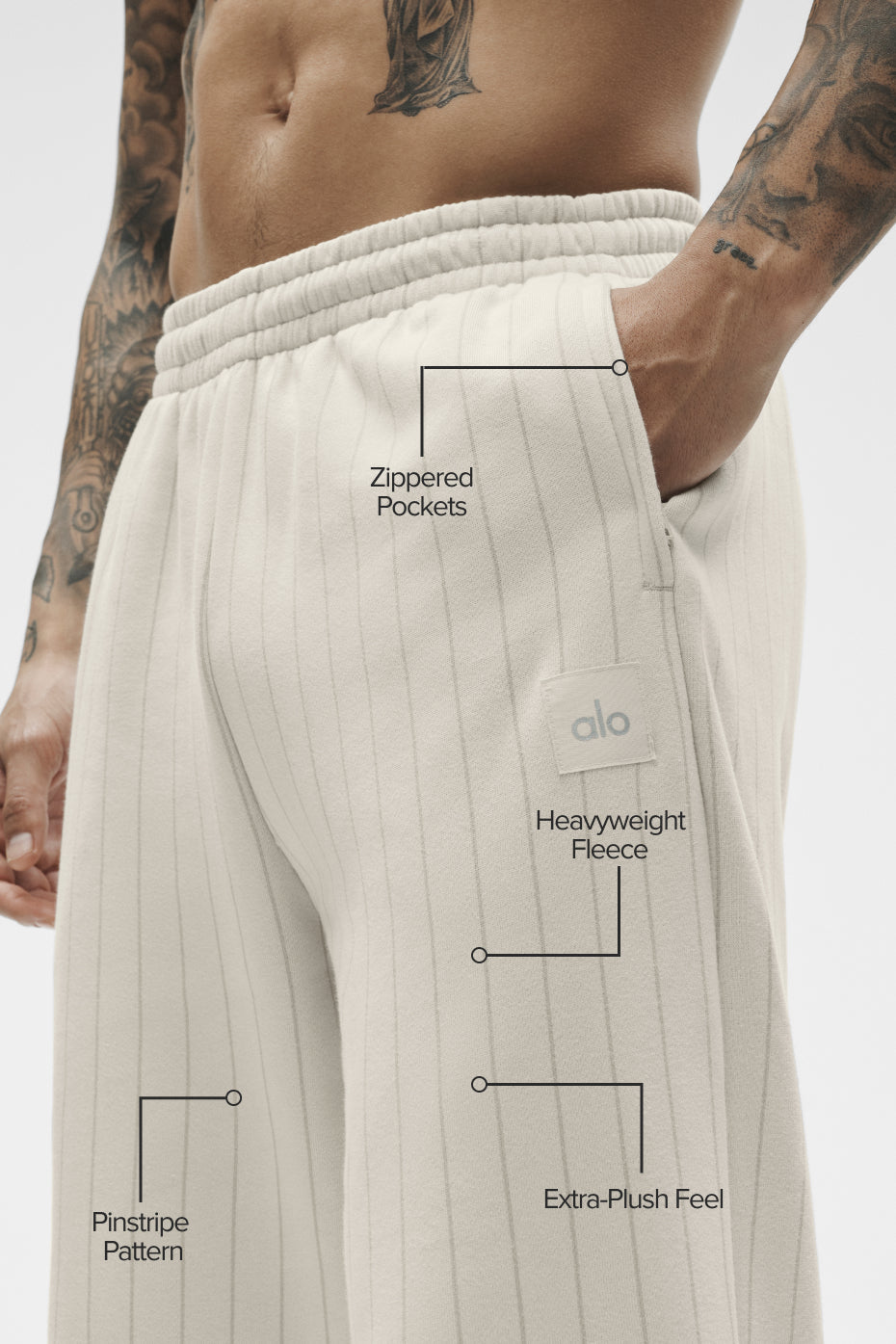 Alo Yoga Pinstripe Straight Leg Sweatpant