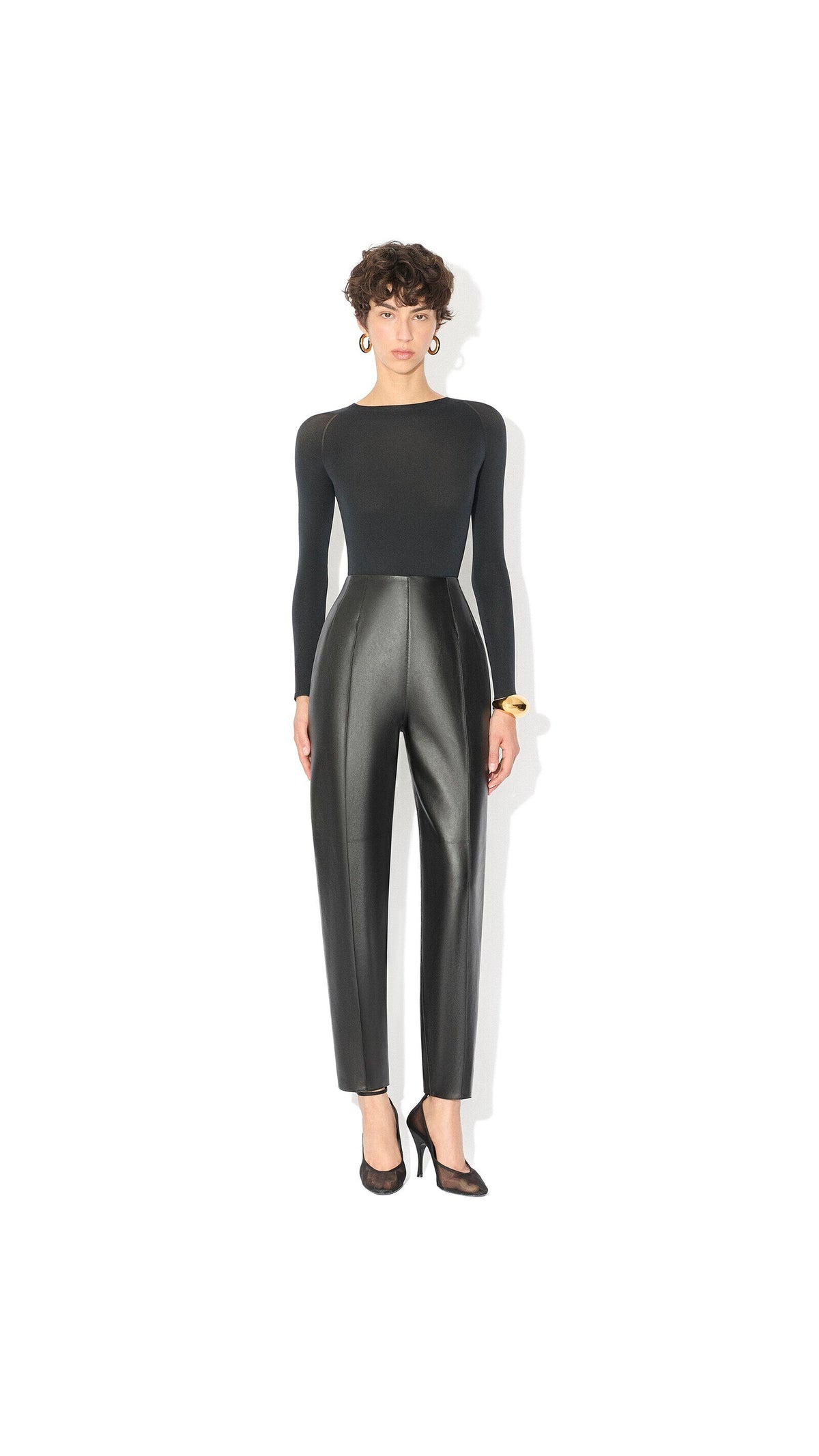 Alaïa Round Neck Second-Skin Knit Bodysuit