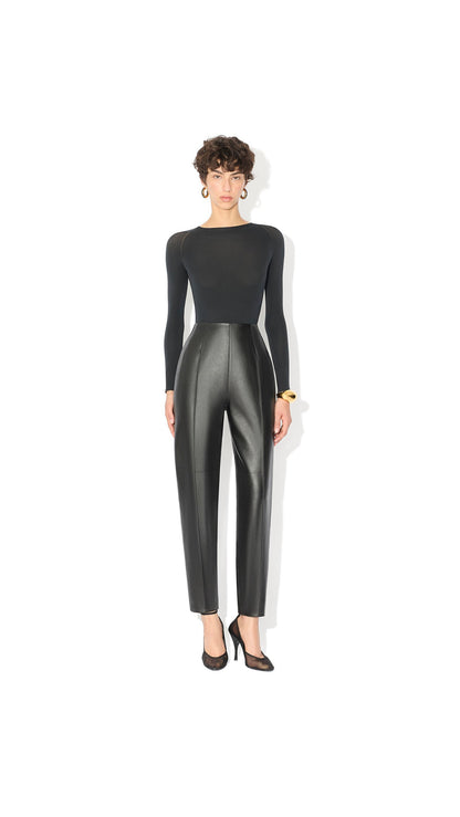 Alaïa Round Neck Second-Skin Knit Bodysuit