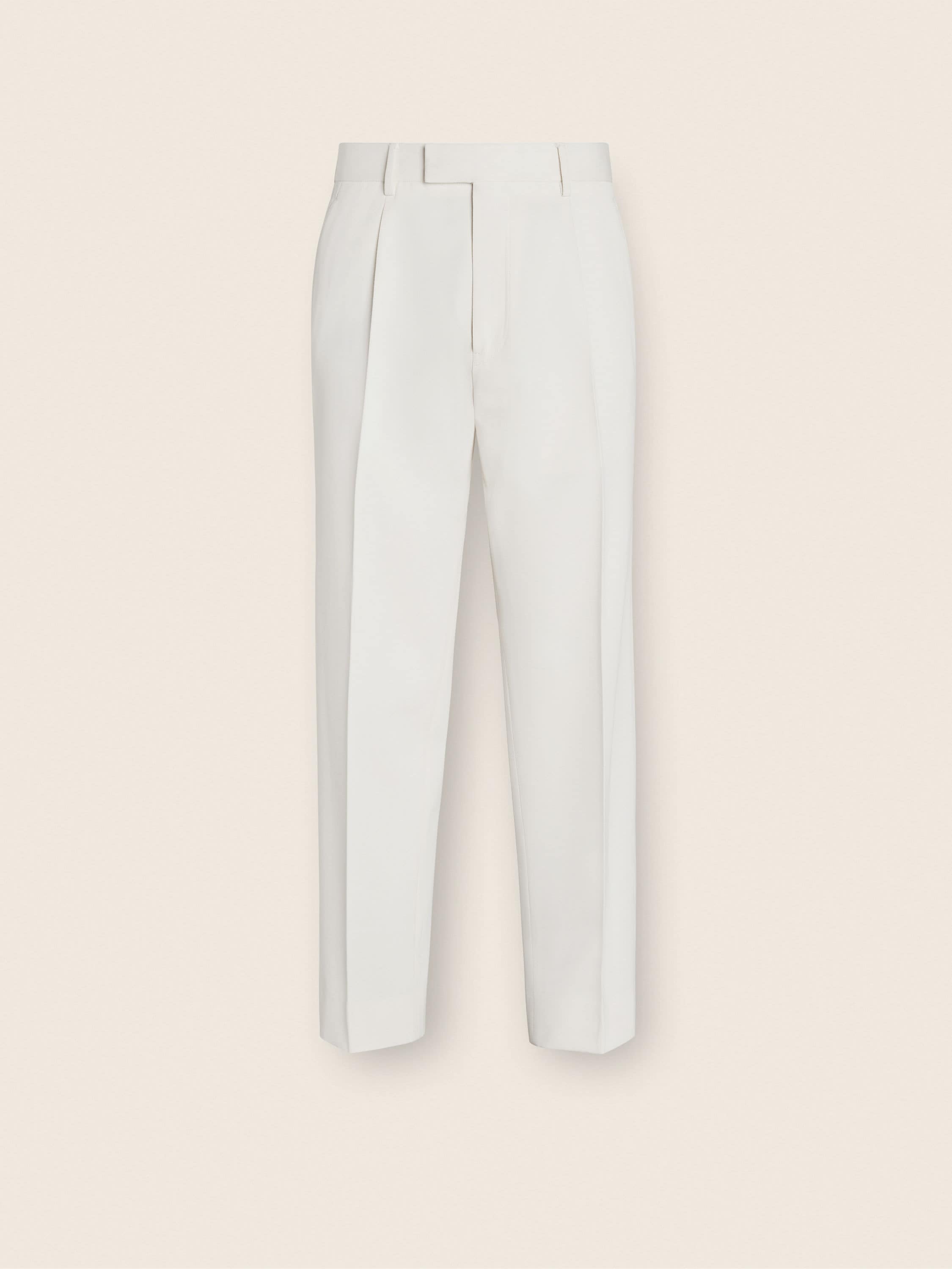 Zegna White Cotton And Wool Pants