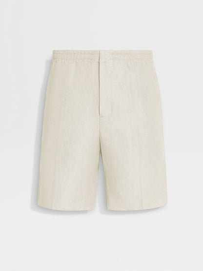 Zegna Off White Oasi Lino Bermuda Shorts