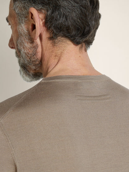 Zegna Light Taupe Cashseta Crewneck