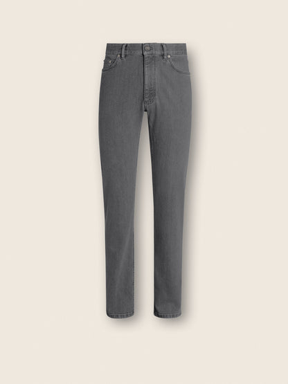 Zegna Grey Stone-Washed Stretch Cotton Roccia Jeans