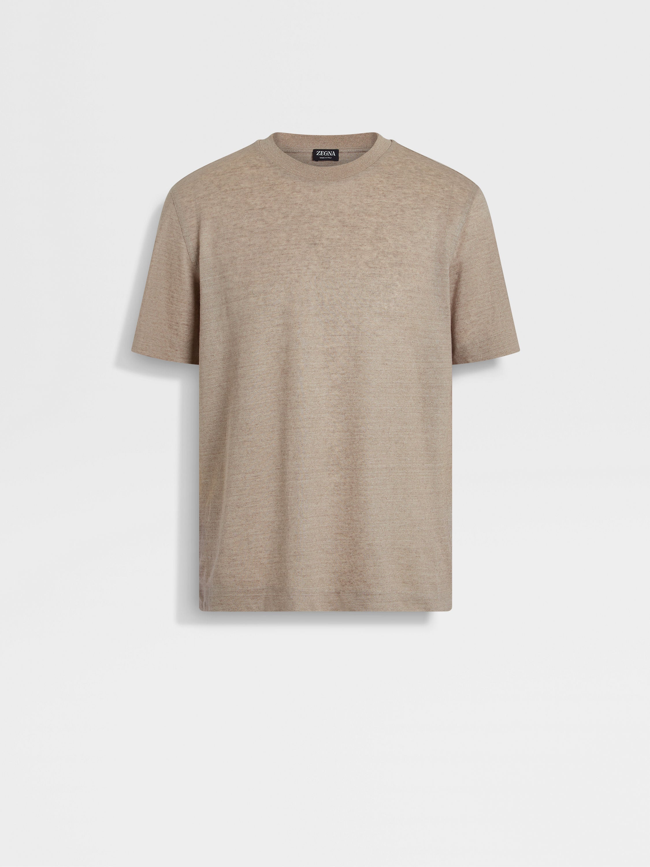 Zegna Light Taupe Oasi Lino T-Shirt