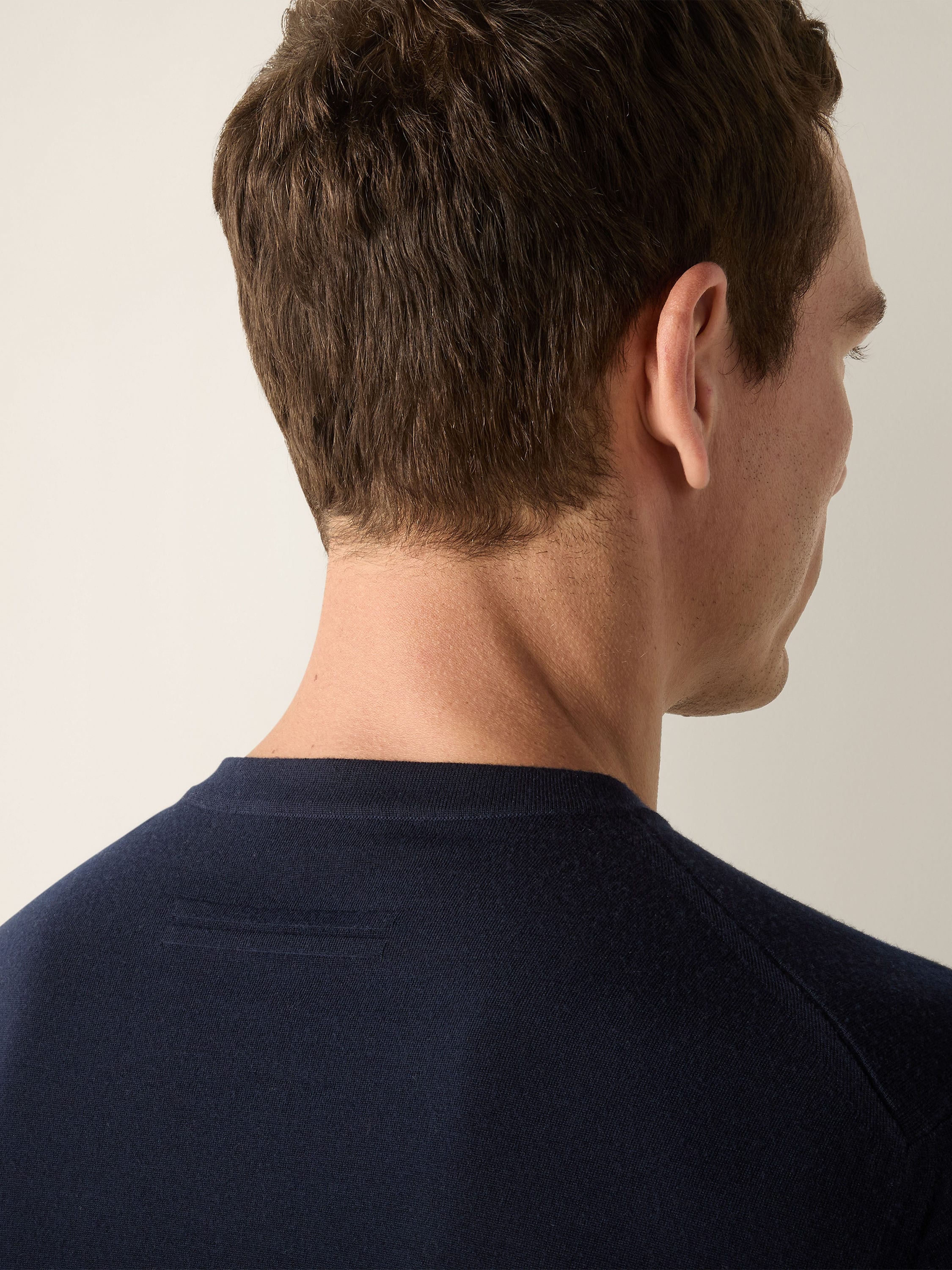 Zegna Navy Blue Vellus Aureum Crewneck