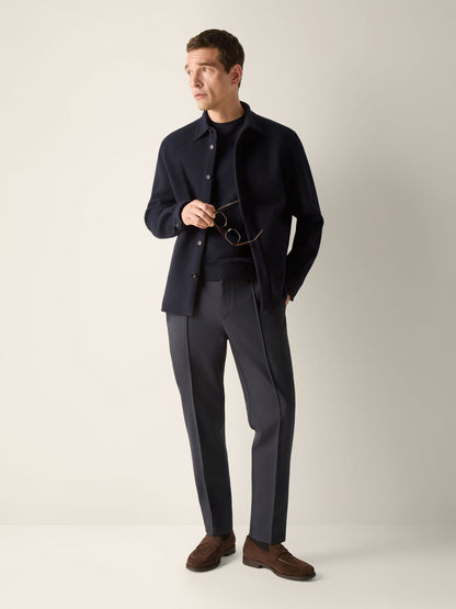 Zegna Navy Blue Vellus Aureum Crewneck