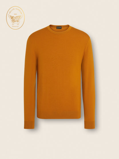 Zegna Ochre Vellus Aureum Crewneck