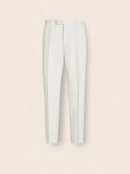 Zegna White Cotton And Wool Pants