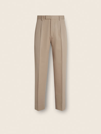 Zegna Light Taupe Cotton And Wool Pants