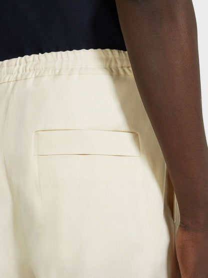 Zegna White Oasi Lino Shorts