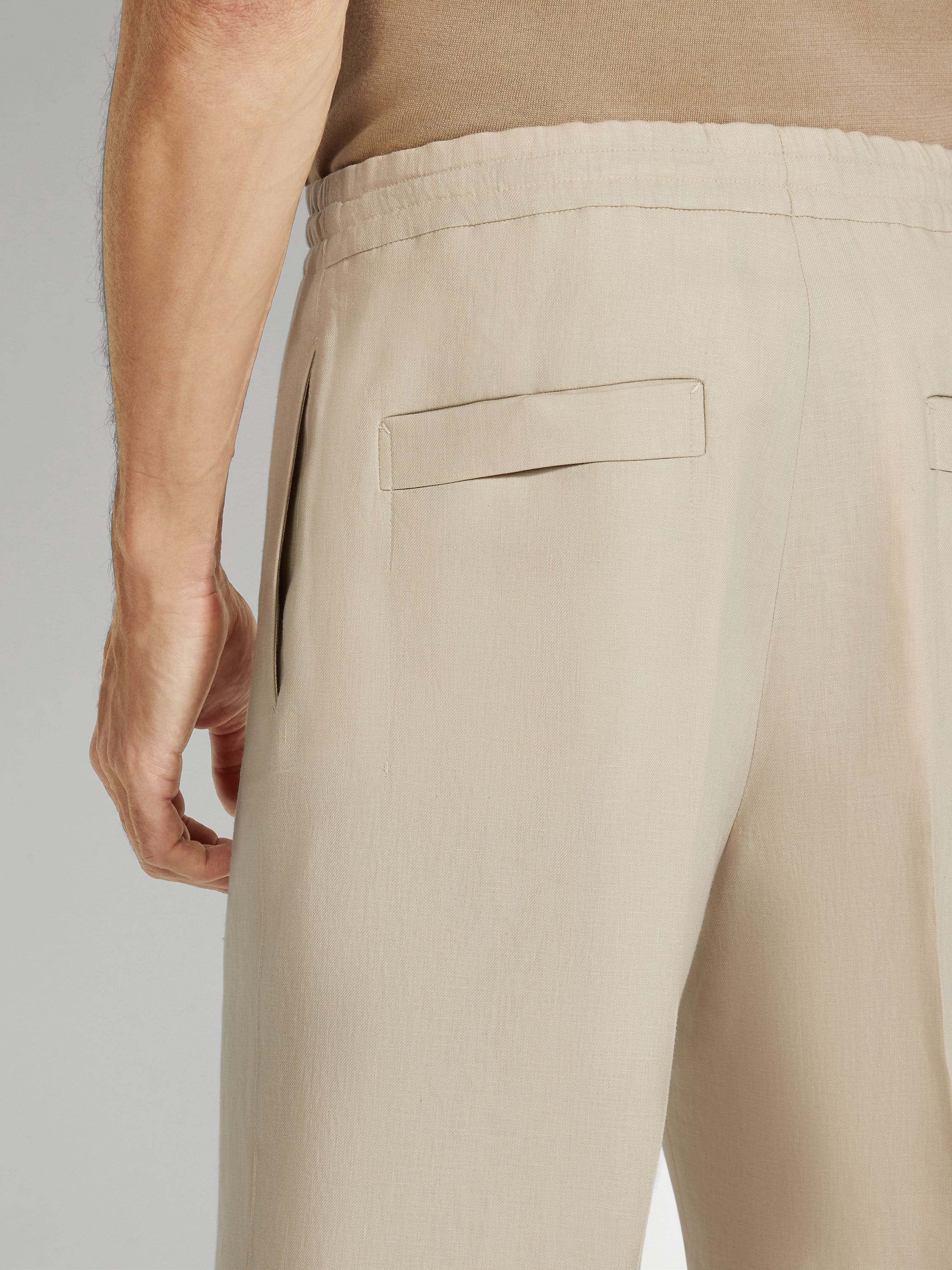 Zegna Light Taupe Oasi Lino Shorts