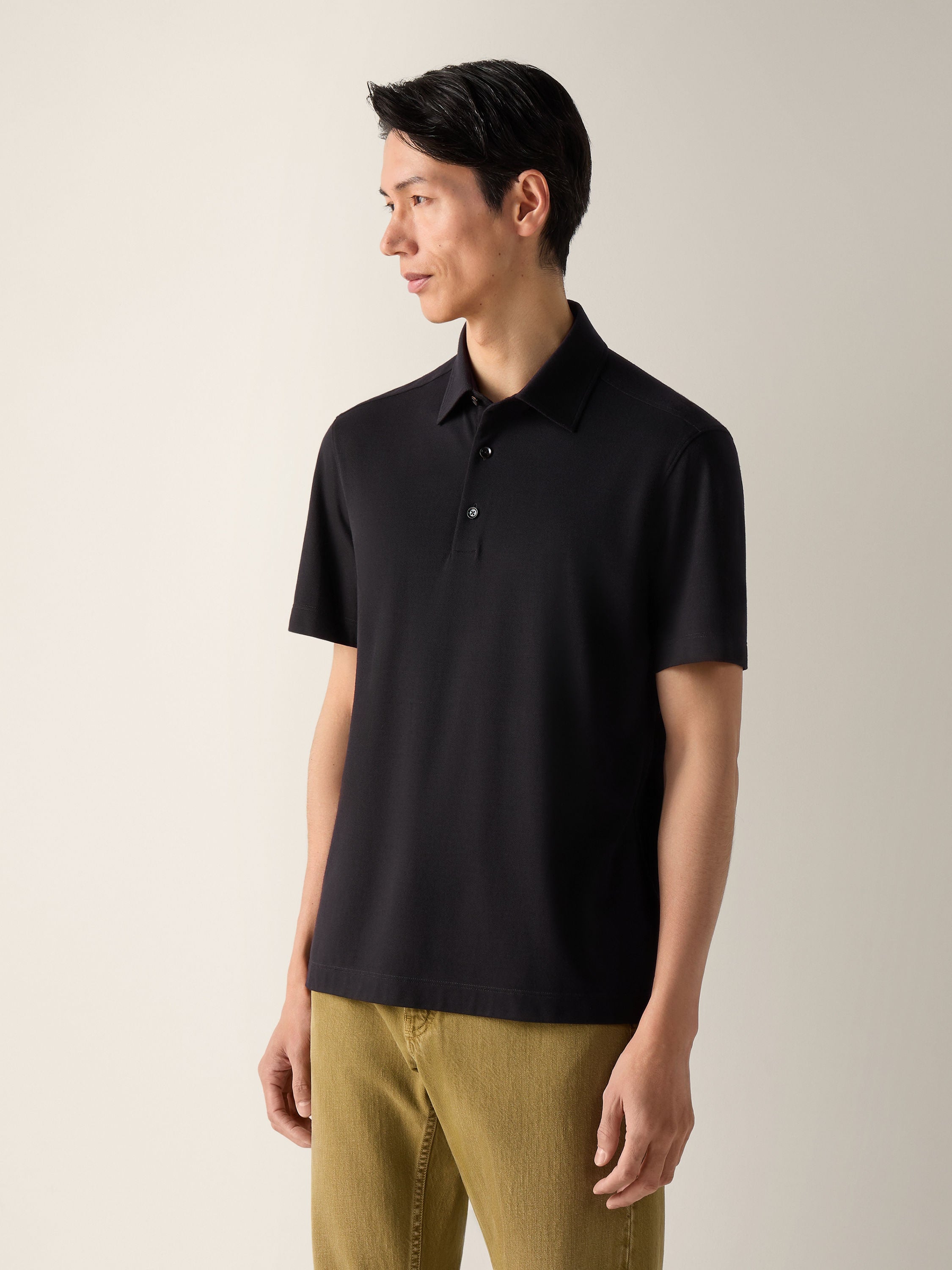 Zegna Black Vellus Aureum Polo Shirt