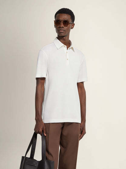 Zegna White Vellus Aureum Polo Shirt
