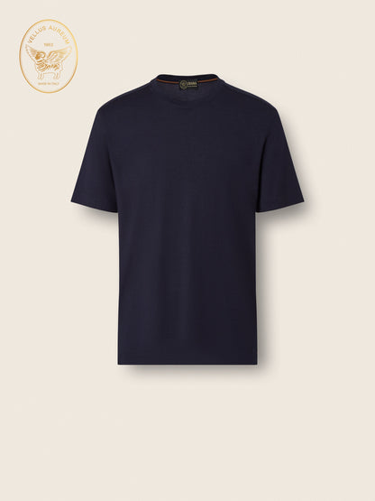 Zegna Navy Blue Vellus Aureum T-Shirt