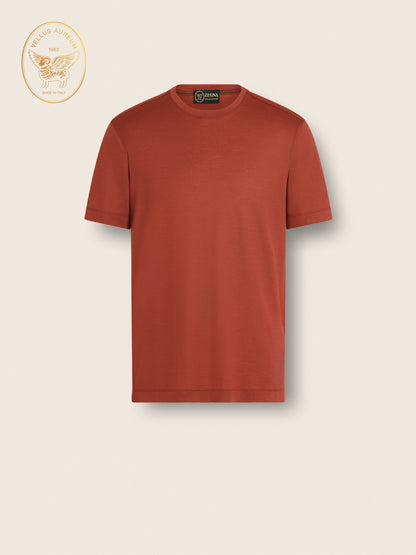 Zegna Brick Red Vellus Aureum T-Shirt